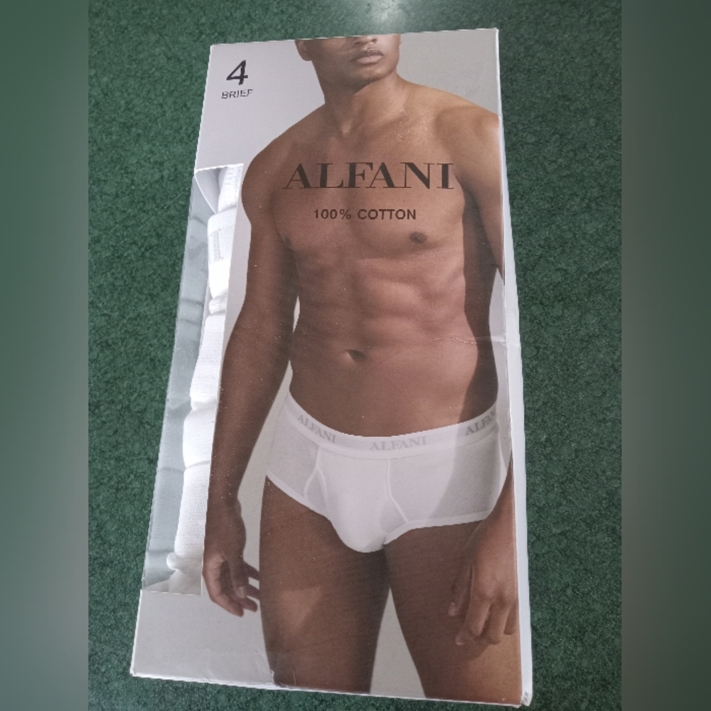 Alfani Men's Classic White Cotton Briefs - 4 Pack Size XXL